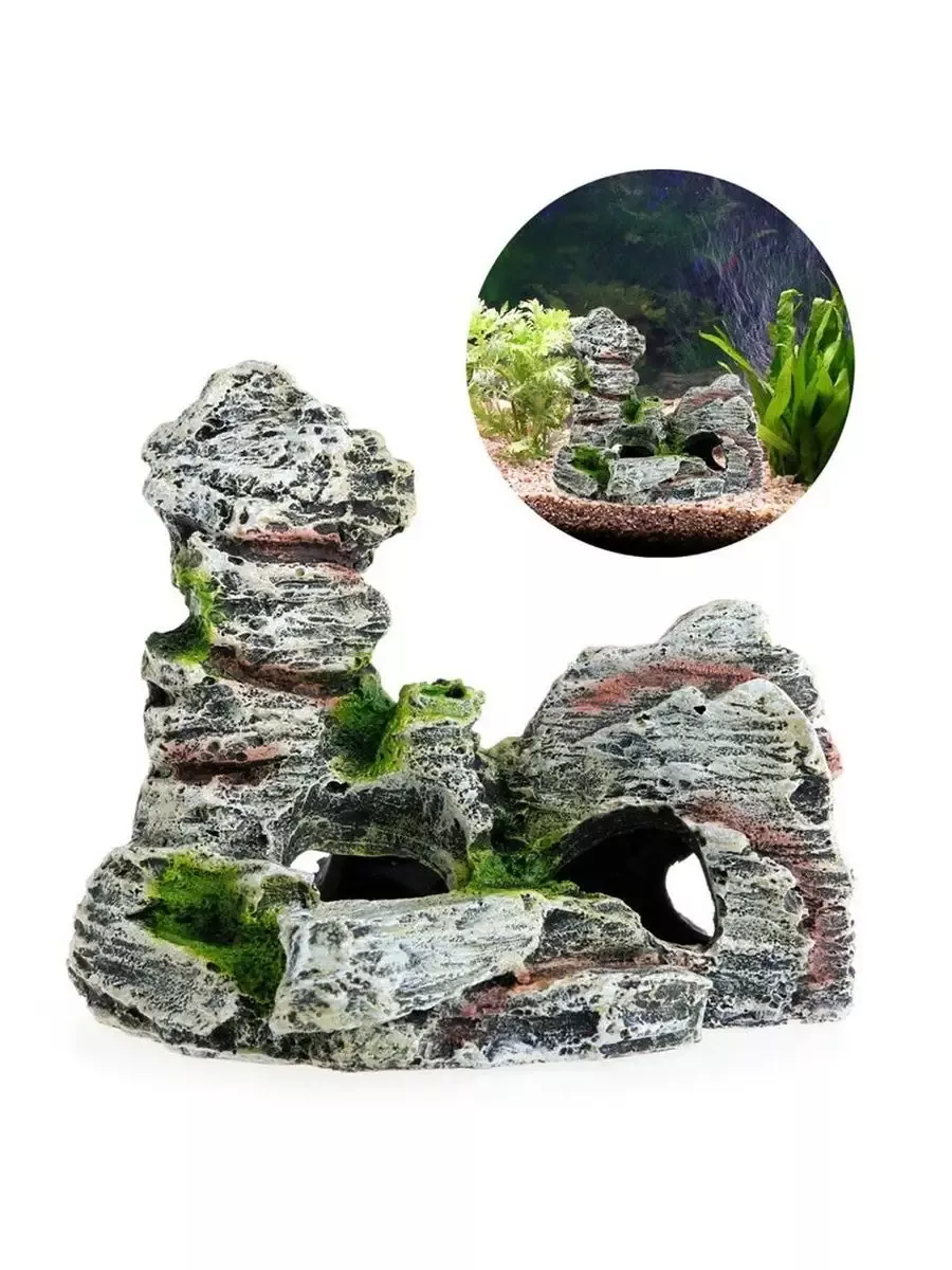 Грот для аквариума из натурального камня ракушечника / Декор для аквариума