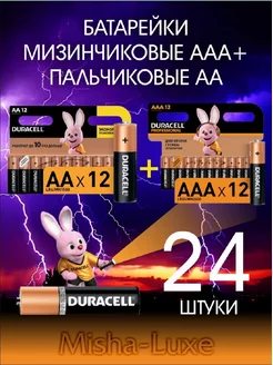 Батарейки АА и ААА мизинчиковые и пальчиковые набор 24 шт DURACELL 174751738 купить за 346 ₽ в интернет-магазине Wildberries