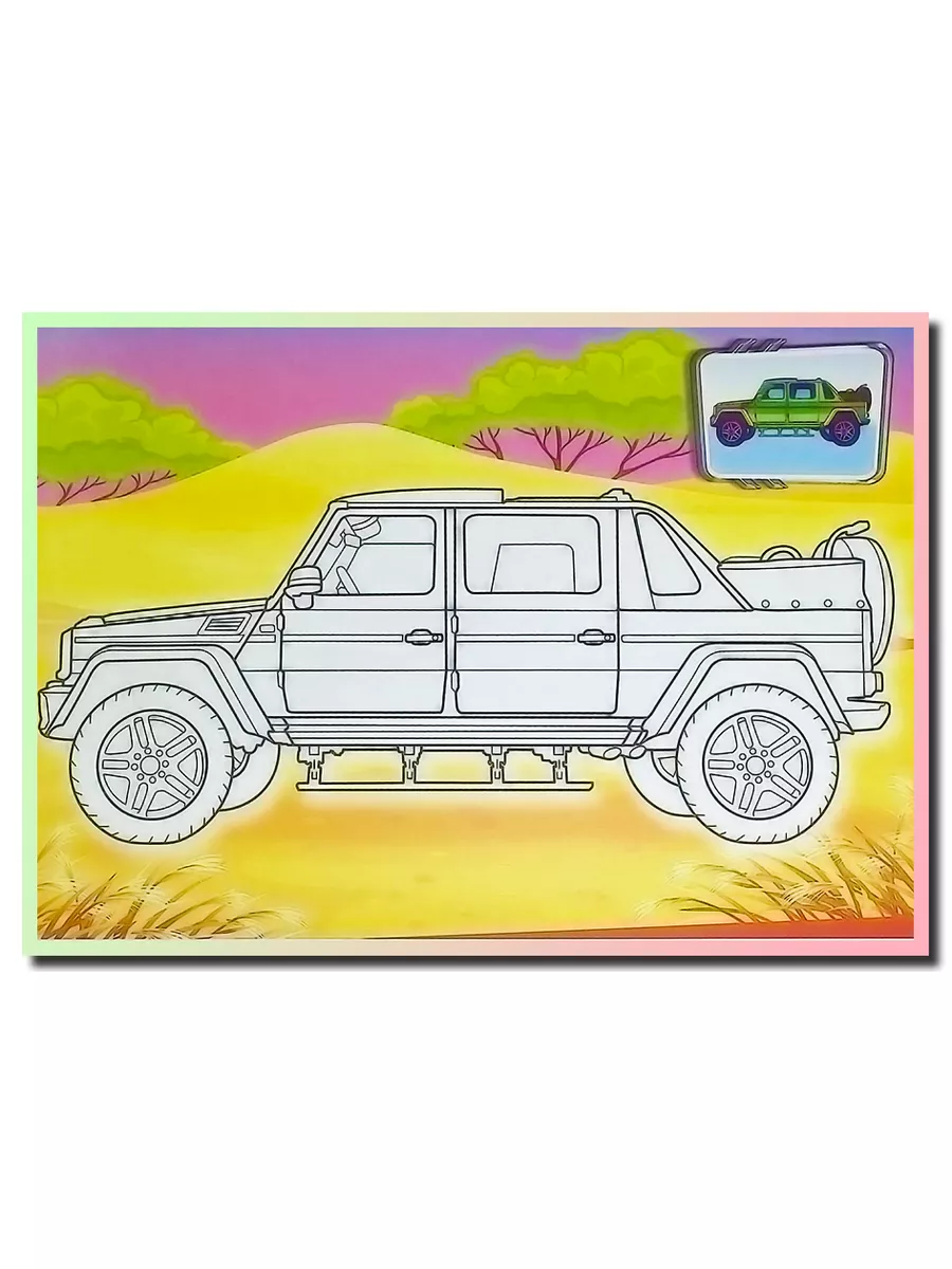 Раскраска Машина Jeep – Развивающие иллюстрации