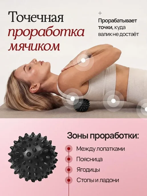 FlyFit Мфр Ролик массажный Валик для Спины спортивный, вариант, фото 7