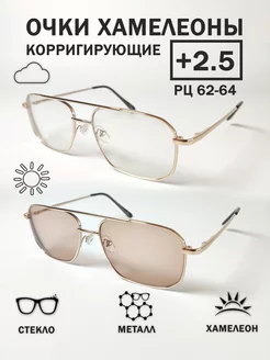 Металлические очки хамелеон мужские корригирующие +2.5 CheckVision 174830503 купить за 972 ₽ в интернет-магазине Wildberries