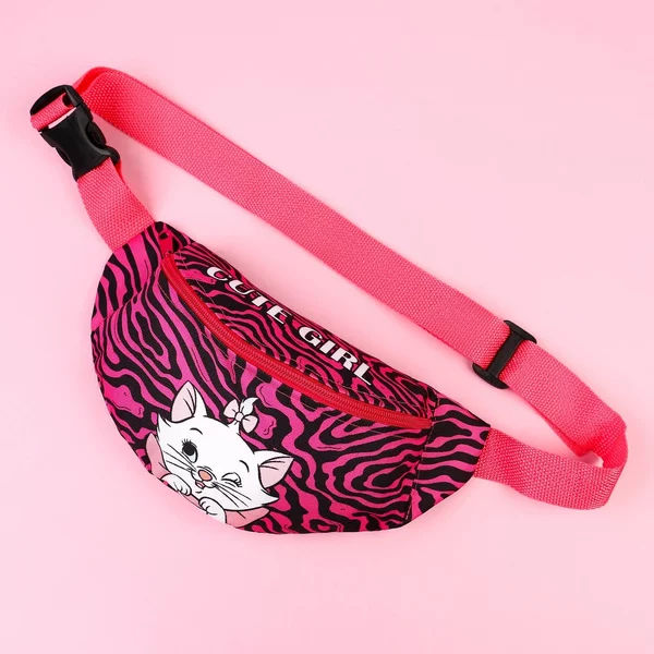 Сумка поясная 25х6х13 см на молнии Коты аристократы Дисней