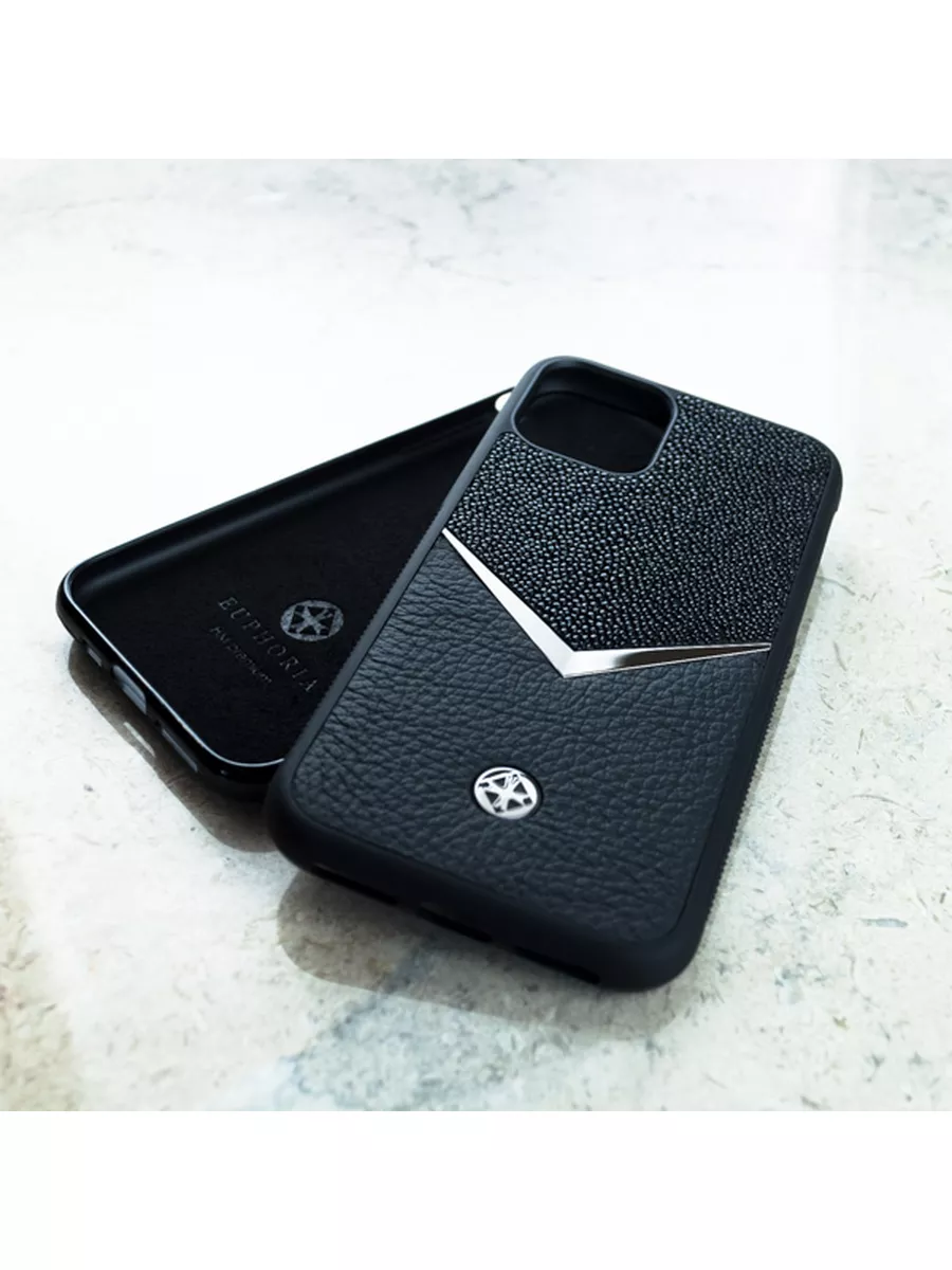 Euphoria HM Premium Чехол iPhone 15 Pro Max - Stingray Daw Black Leather