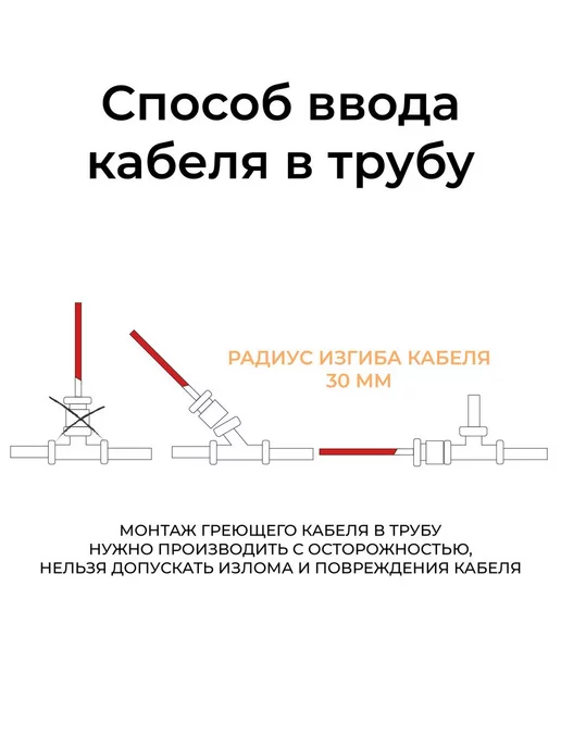Греющий кабель на трубу 2 м 30 Вт/м Тепло и Точка, саморегулирующийся экранированный готовый комплект, 8 м, 10 Вт, фото 6