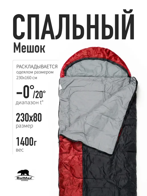 ALASKA Спальный мешок Camping Plus Series красный, до -0 правый, красный