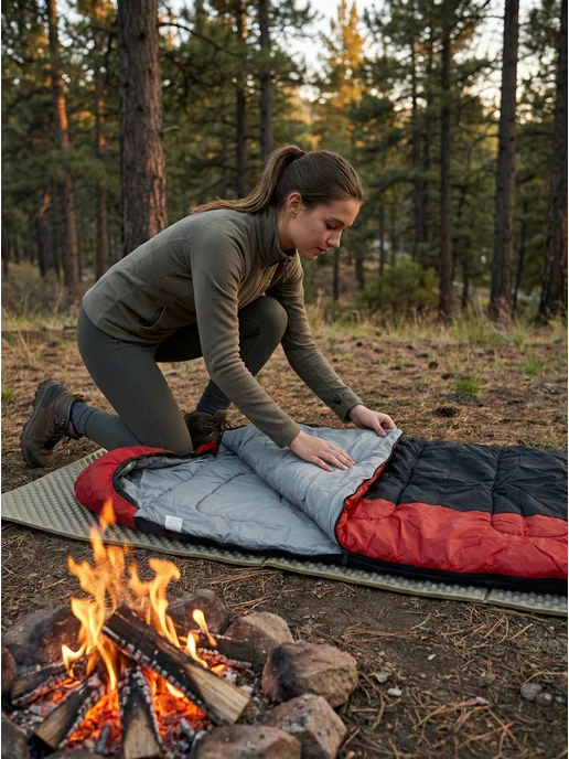 ALASKA Спальный мешок Camping Plus Series красный, до -0 правый, красный, фото 2