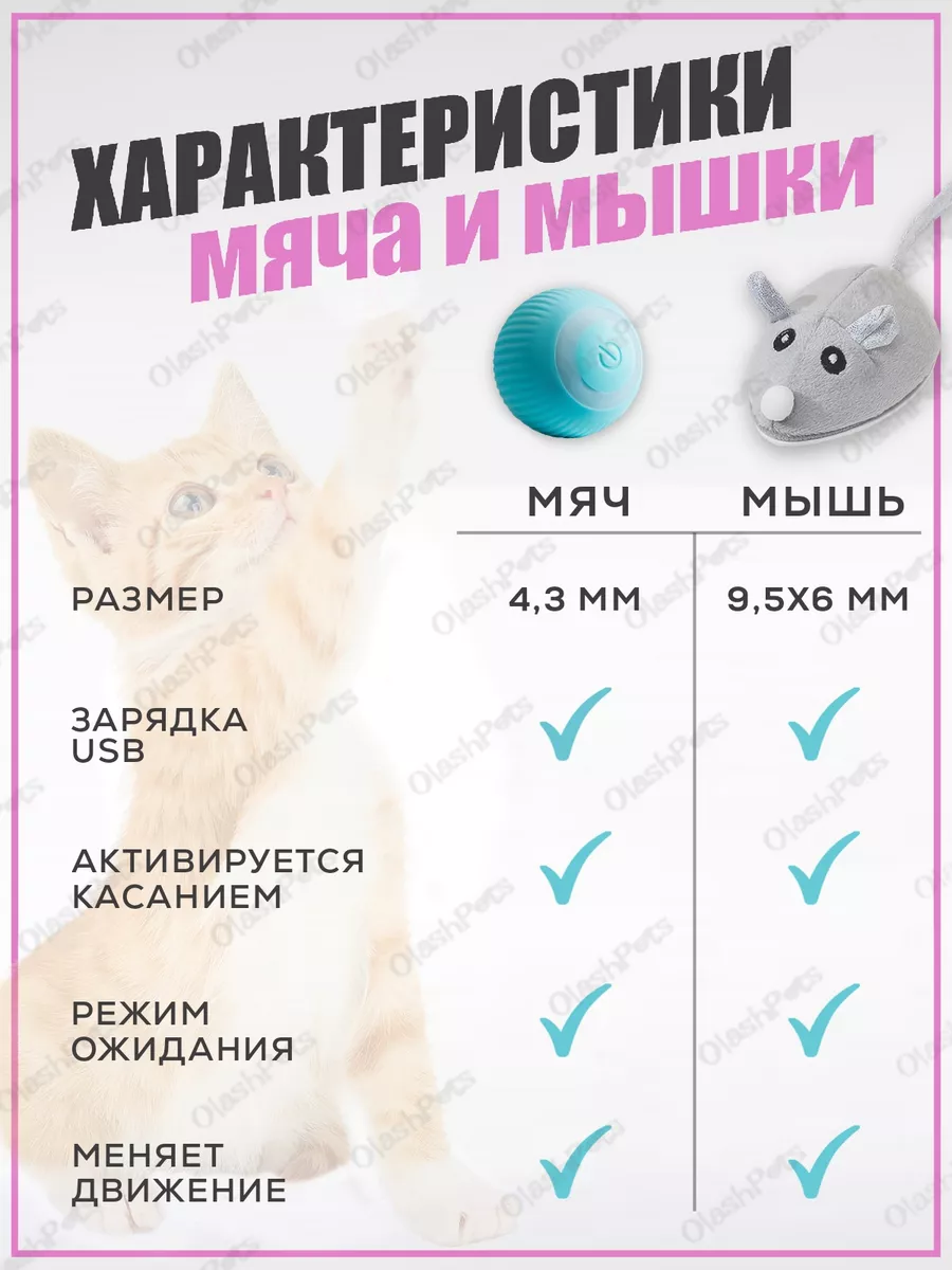 Игрушка для кошек интерактивная мышь Olash Pets 174849950 купить за 465 ₽ в  интернет-магазине Wildberries