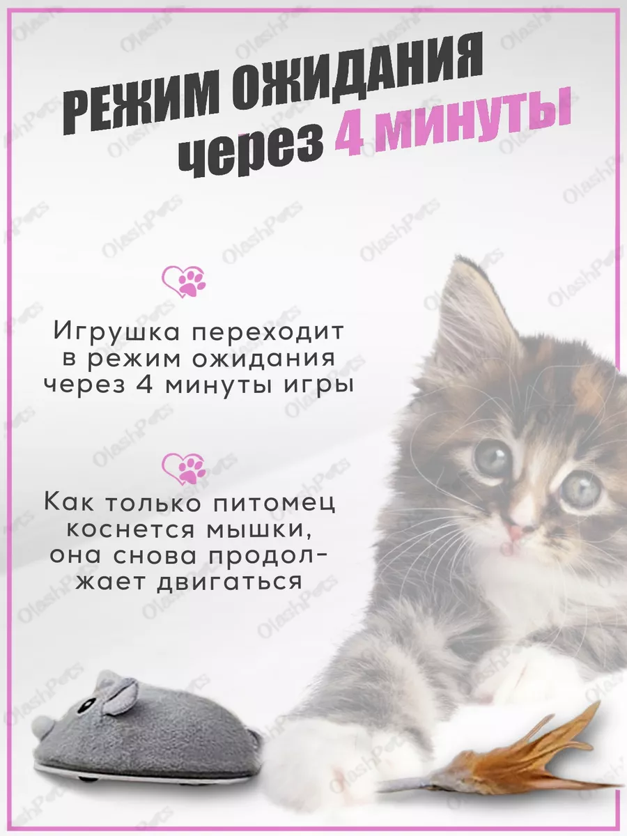 Игрушка для кошек интерактивная мышь Olash Pets 174849950 купить за 470 ₽ в  интернет-магазине Wildberries