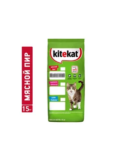 Корм для кошек сухой мясной пир 15кг Kitekat 174859923 купить за 3 375 ₽ в интернет-магазине Wildberries