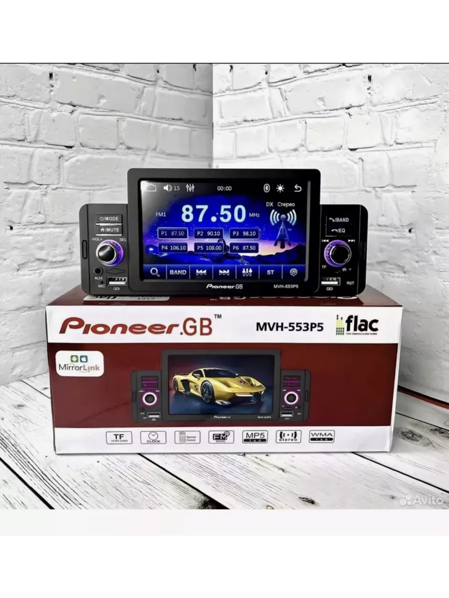 Магнитола для автомобиля 1din с экраном Pioneer 174885547 купить за 2 797 ₽  в интернет-магазине Wildberries