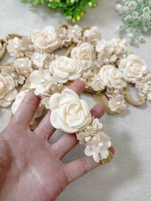 Milea props Повязка на голову для малышей, белый, фото 7