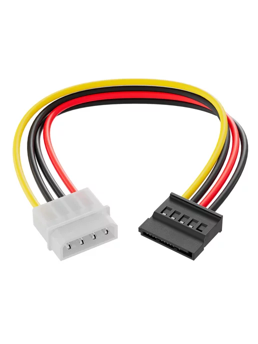 Кабель переходник питания Molex 4-Pin - SATA 15-Pin, 15 см, черный, фото 2