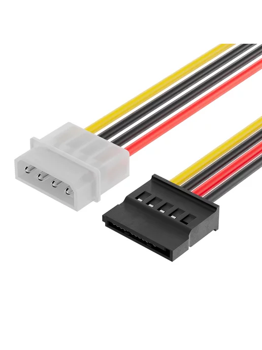 Кабель переходник питания Molex 4-Pin - SATA 15-Pin, 15 см, черный, фото 4