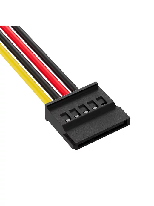 Кабель переходник питания Molex 4-Pin - SATA 15-Pin, 15 см, черный, фото 5