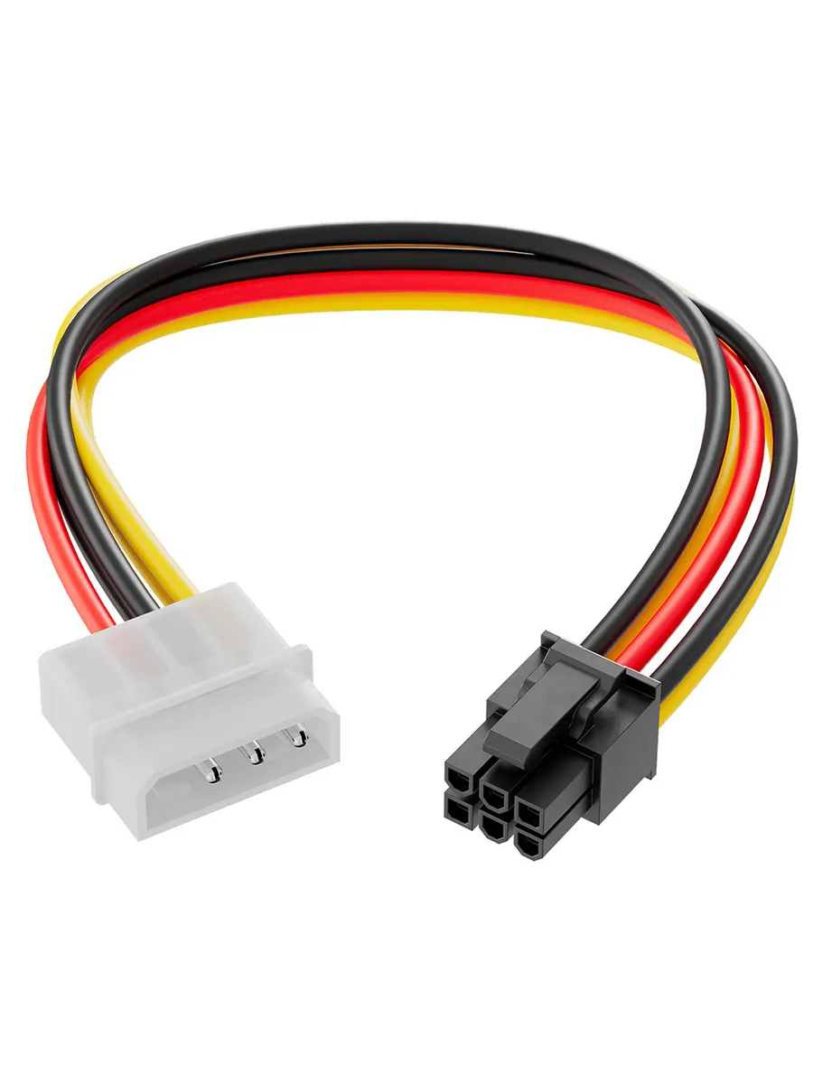 Кабель питания для видеокарты GPU 6Pin - 4Pin Molex (0,15м)