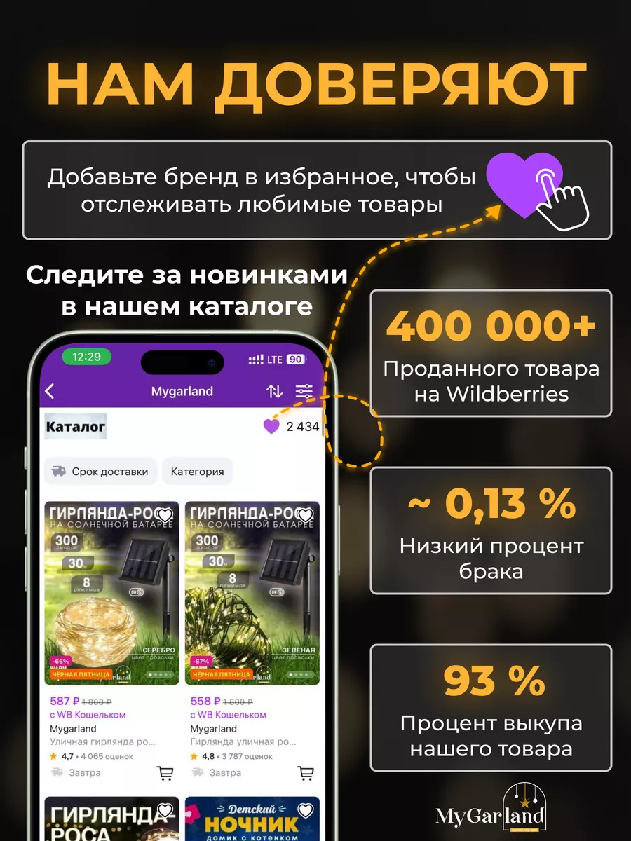 Гирлянда на елку Роса Mygarland 174891940 купить за 1 954 ₽ в  интернет-магазине Wildberries