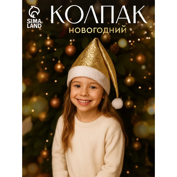 Новогодняя шапка колпак деда мороза