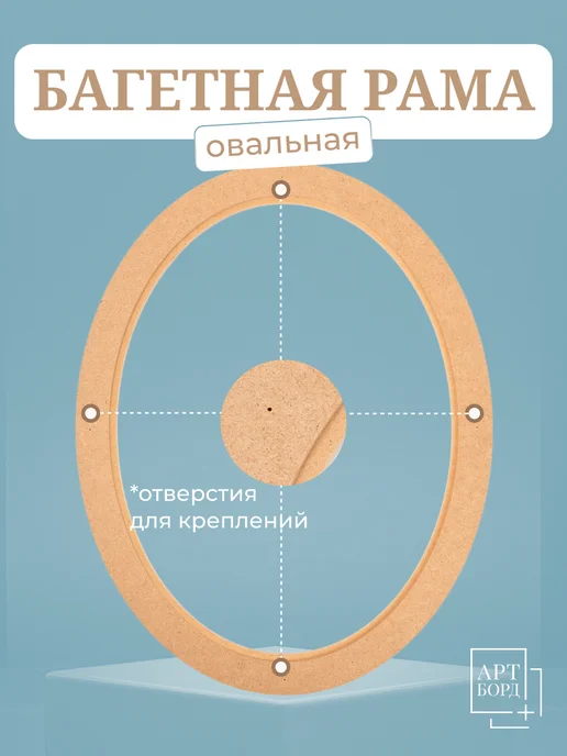 АРТБОРД + Рамка овальная 20х30 см, 2 шт, багет под покраску из МДФ №1, 20x30 см, 2 шт, фото 5