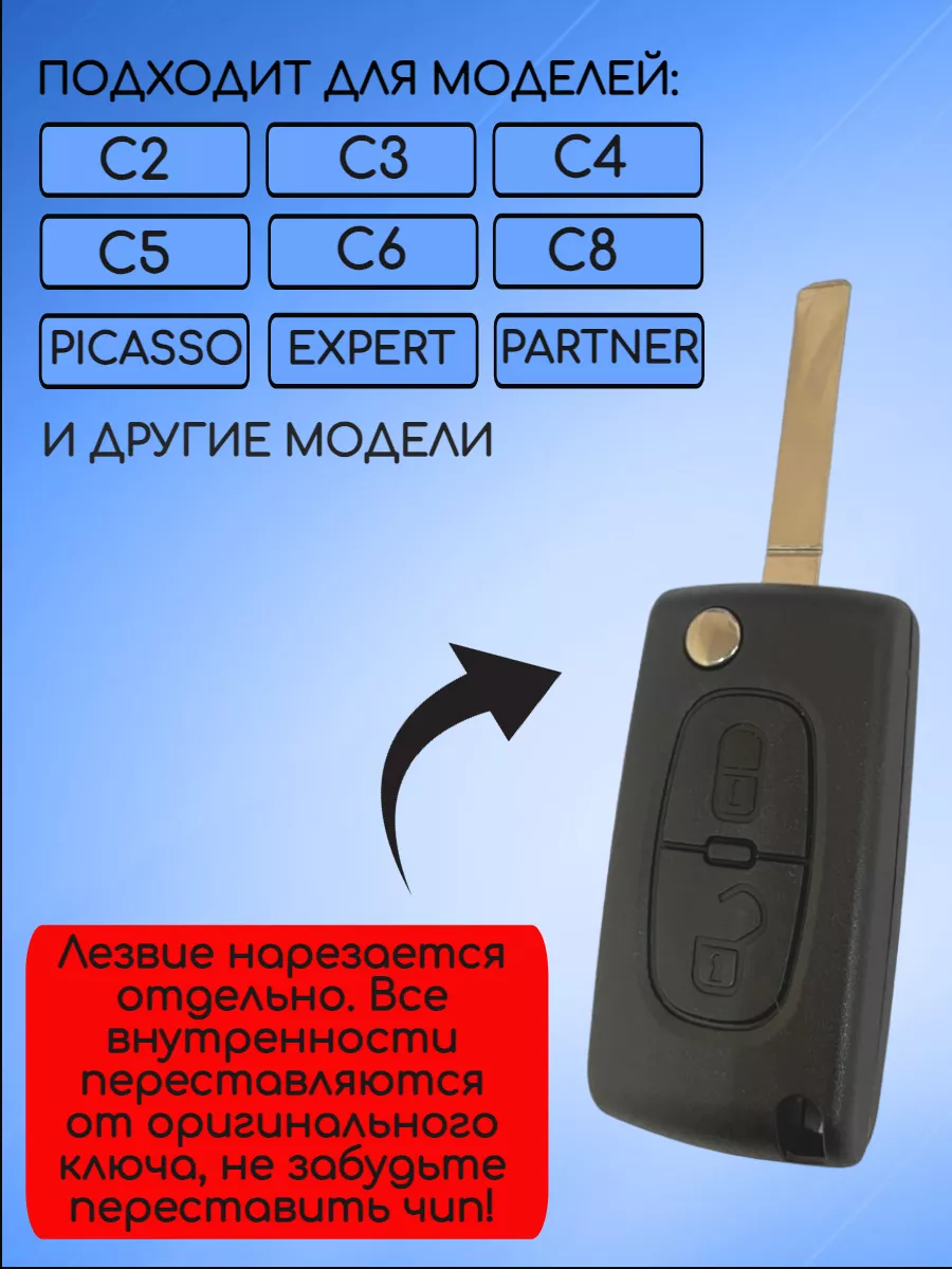 Корпус ключа для Citroen AUTO-BOX 174936039 купить за 400 ₽ в  интернет-магазине Wildberries