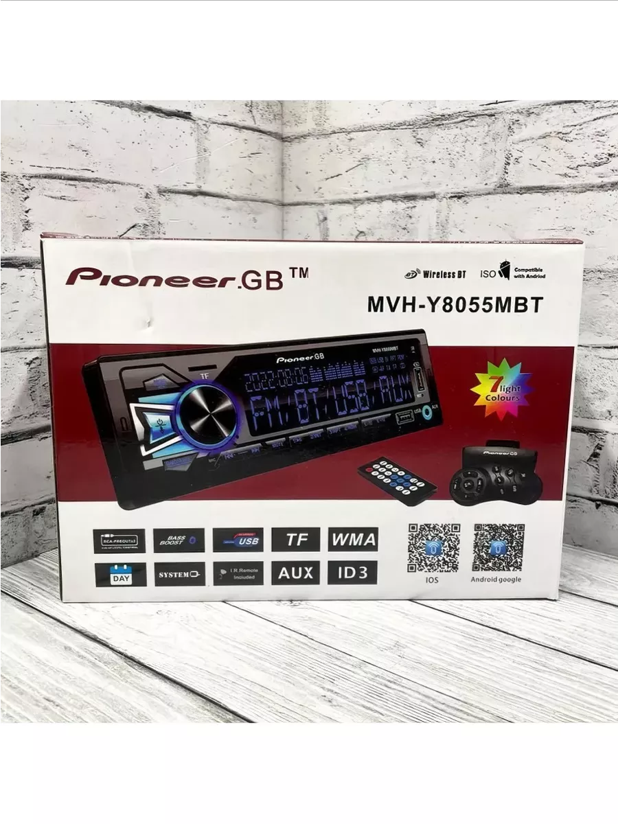 Автомагнитола пионер с bluetooth 1 din MVH-8055 Pioneer 174936815 купить за  1 512 ₽ в интернет-магазине Wildberries