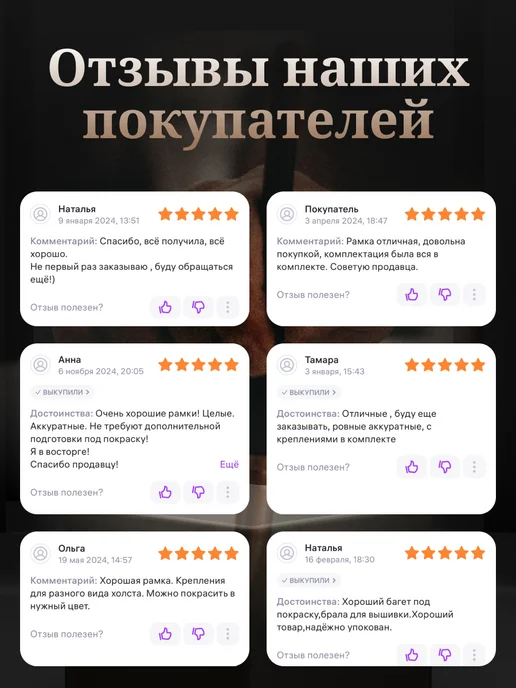 АРТБОРД + Багет для вышивки круглый 35 см, 2 шт, рама из МДФ - №2, 2 шт, фото 7