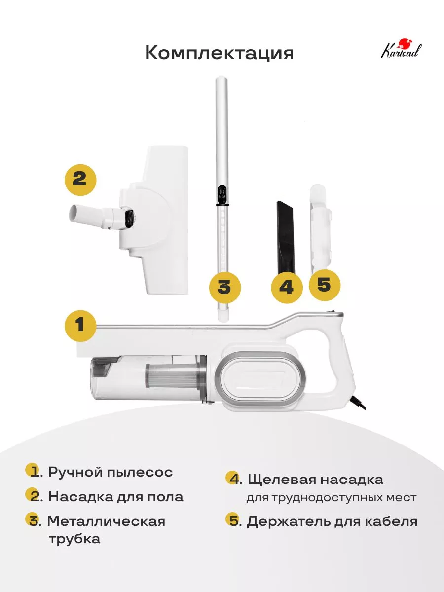 Вертикальный пылесос для дома Karisad 174976888 купить за 2 091 ₽ в  интернет-магазине Wildberries