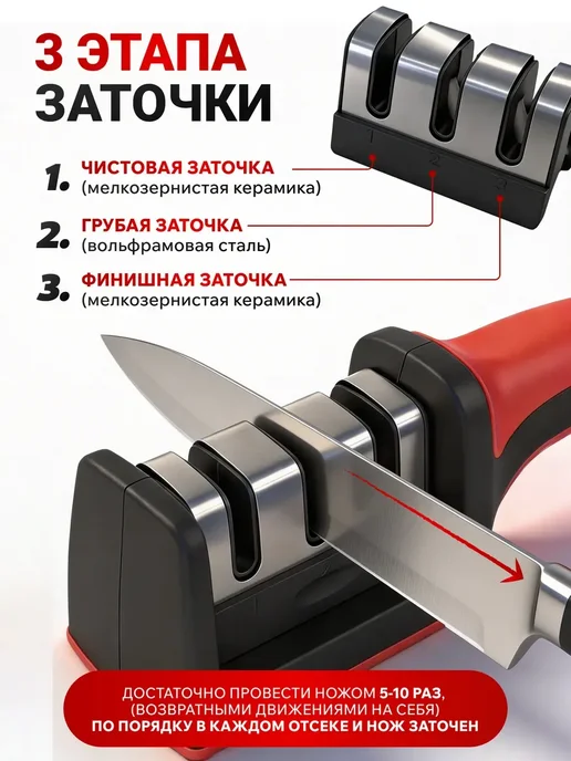 TANFORT Точилка для ножей и ножниц ручная ножеточка, вариант, фото 3