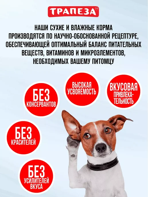 Сухой корм ТРАПЕЗА Активных Active для собак, средние, 2,5 кг, фото 3