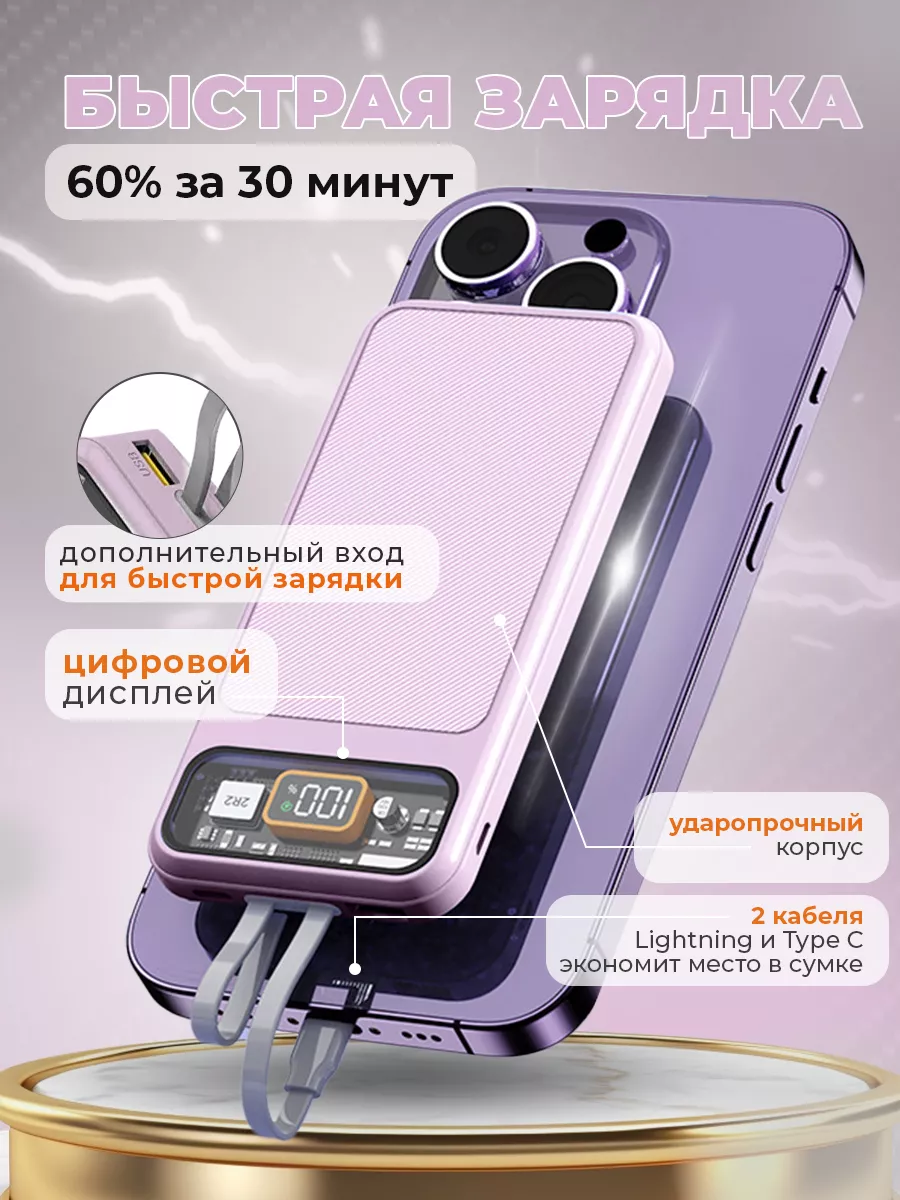 повербанк 20000 power bank для айфона/андроид компактный BESTacces.  175009012 купить за 1 079 ₽ в интернет-магазине Wildberries