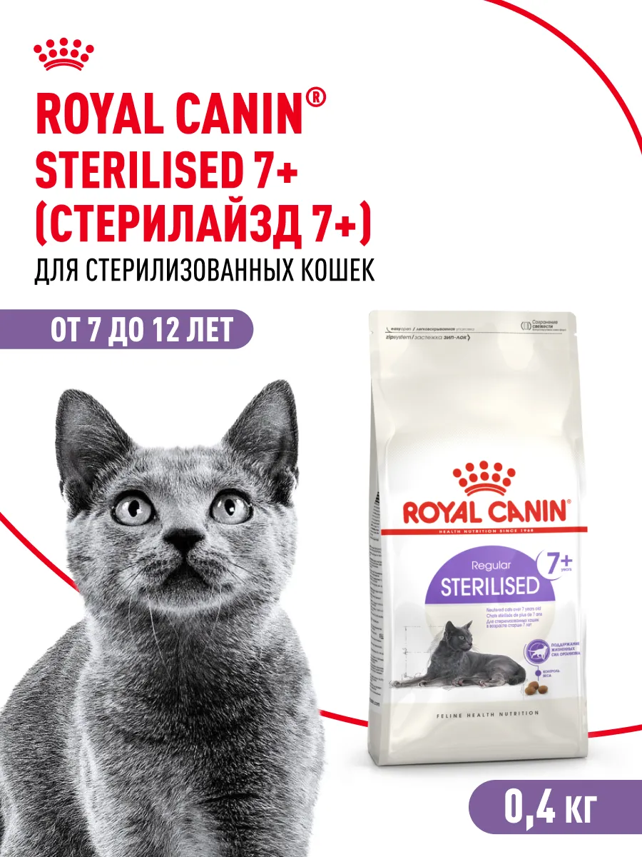 Сухой корм для стерилизованных взрослых кошек , 0.4 кг ROYAL CANIN  175019848 купить за 463 ₽ в интернет-магазине Wildberries