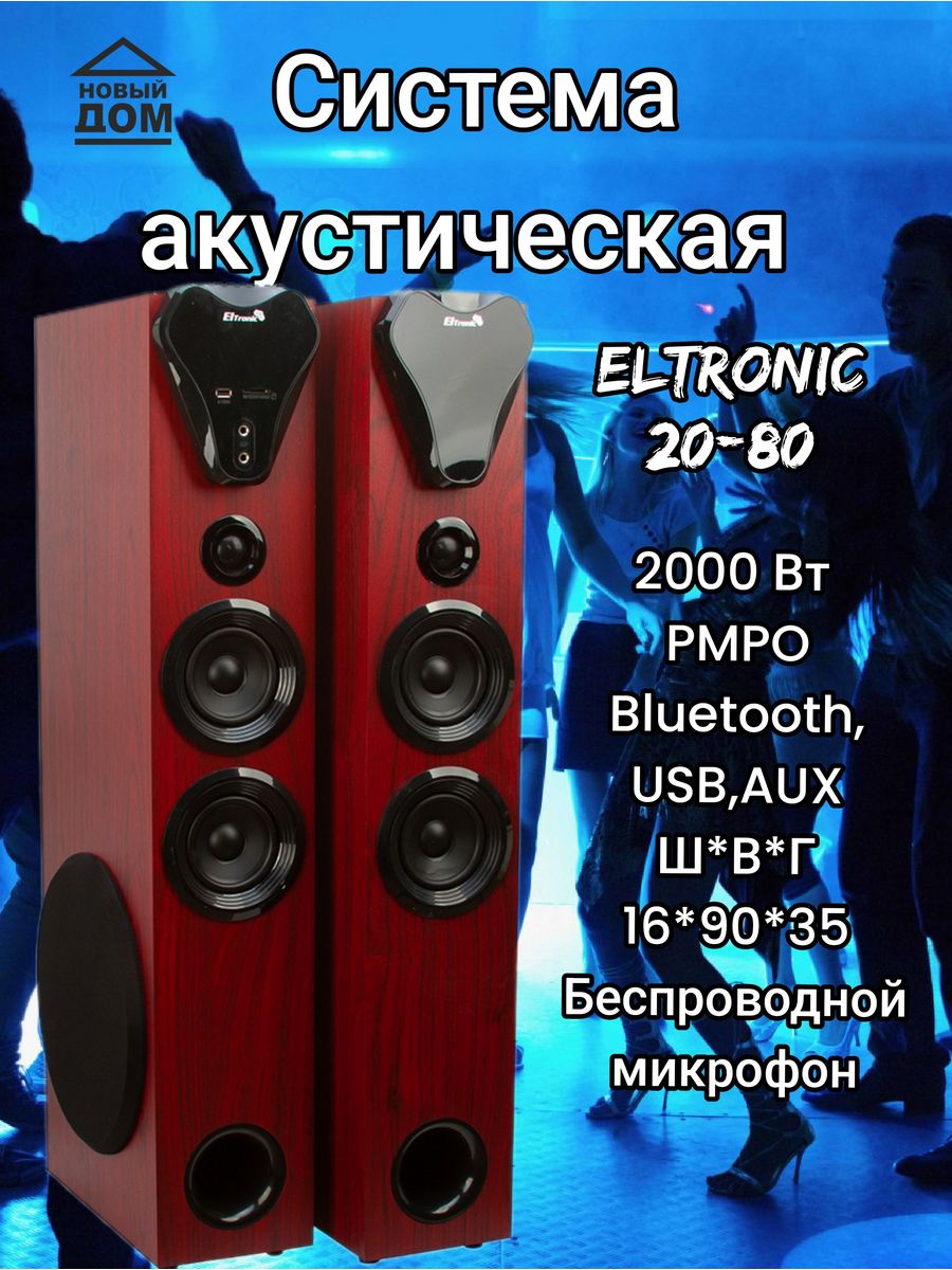 Акустическая система 20-80 HOME SOUND (2 колонки) красная ELTRONIC  175022452 купить за 21 322 ₽ в интернет-магазине Wildberries