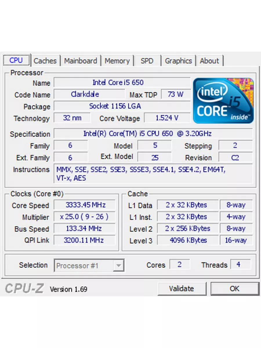 Процессор Intel Core i5-650 LGA1156 / 2 ядра 4 потока Intel 175079848  купить за 858 ₽ в интернет-магазине Wildberries