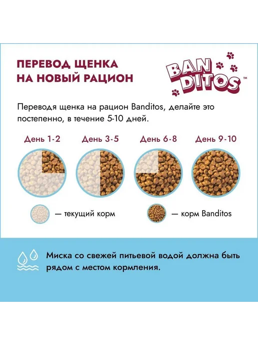 Сухой корм Banditos для собак, щенки, говядина, курица, 2 кг, фото 6