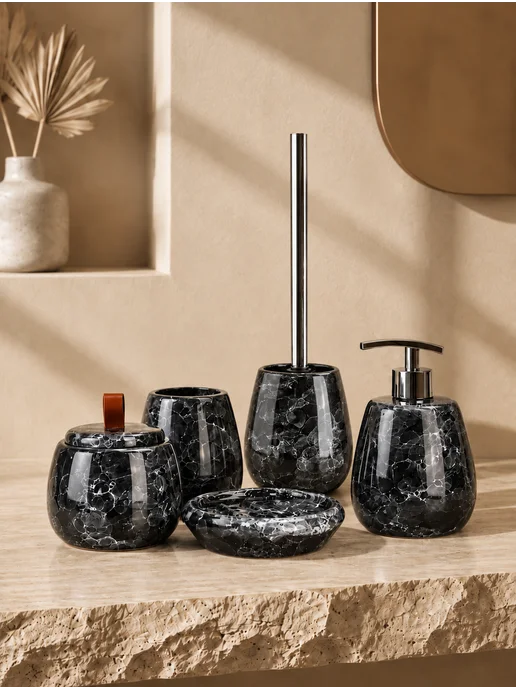 Bath Plus Набор для ванной комнаты керамический, черный, фото 4