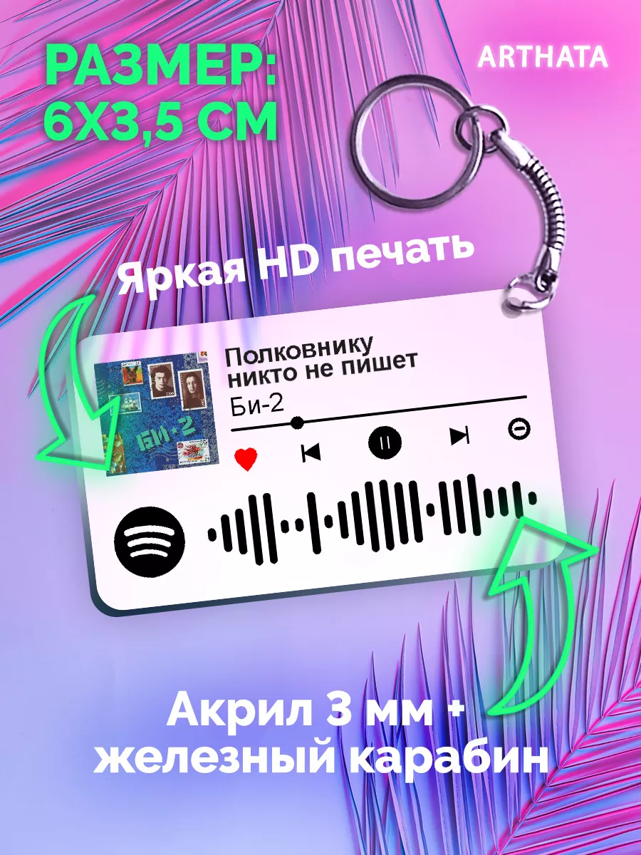 Спотифай Брелок БИ-2 - Полковнику никто не пишет Arthata-spotify постер  Спотифай постер 175119088 купить за 264 ₽ в интернет-магазине Wildberries