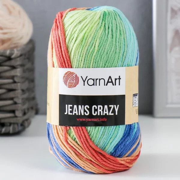 Пряжа для вязания «Jeans crazy» 160м/50гр, 8209 принт