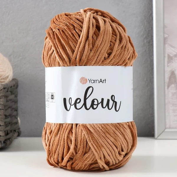 Пряжа для вязания «Velour» 170м/100гр, 849 кофе с молоком