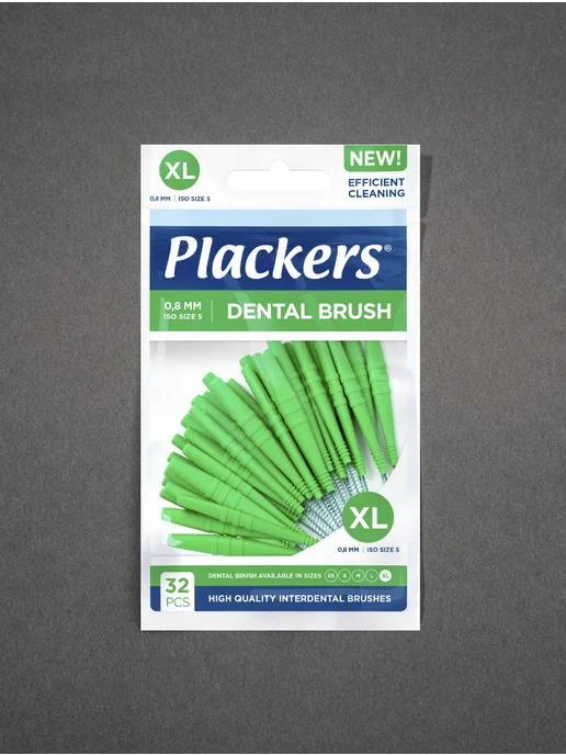 Plackers Межзубные ершики Dental Brush XL, 0,8 мм. 24 шт, 24 шт, фото 3