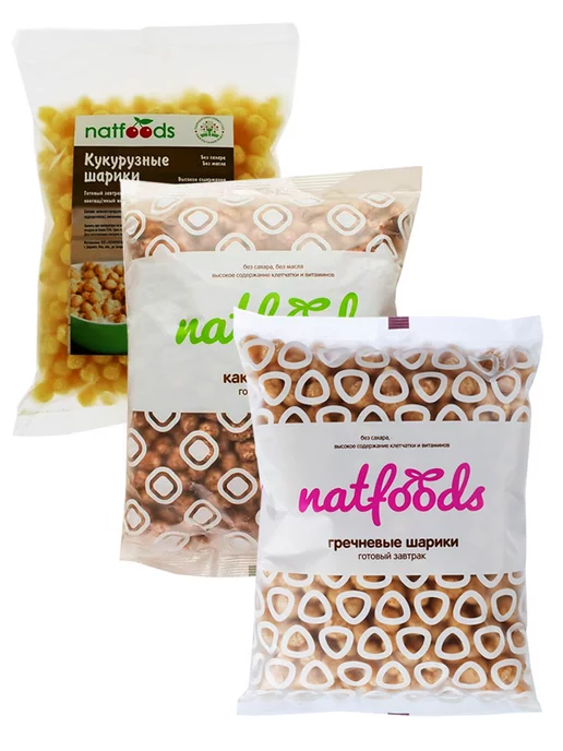 Natfoods Готовый завтрак ассорти без сахара, 3 шт, 3 шт, фото 2