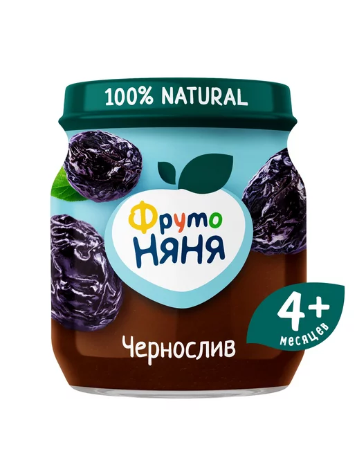 Пюре детские Пюре ФрутоНяня из чернослива 100 г с 4 месяцев 6шт!!!, 100 г, 6 шт