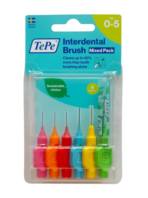 TePe Межзубные ершики Interdental Brush (набор разного диаметра), 6 шт