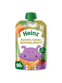 Пюре Heinz яблоко-тыква-морковь-манго 90г с 6месяцев/6шт!!! Heinz 175199668 купить за 613 ₽ в интернет-магазине Wildberries