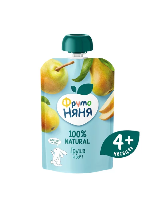 Пюре детские Пюре ФрутоНяня из груш 90 г с 4 месяцев 6шт!!!, 90 г, 6 шт