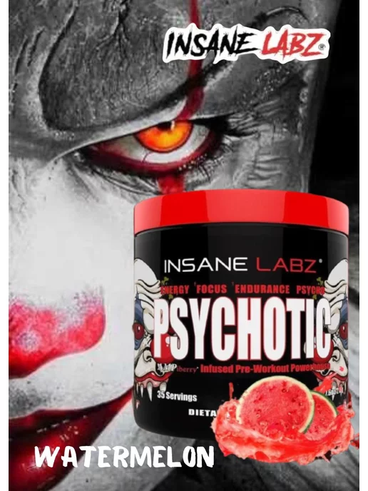INSANE LABZ Предтренировочный комплекс Психотик Арбуз, вариант, фото 2