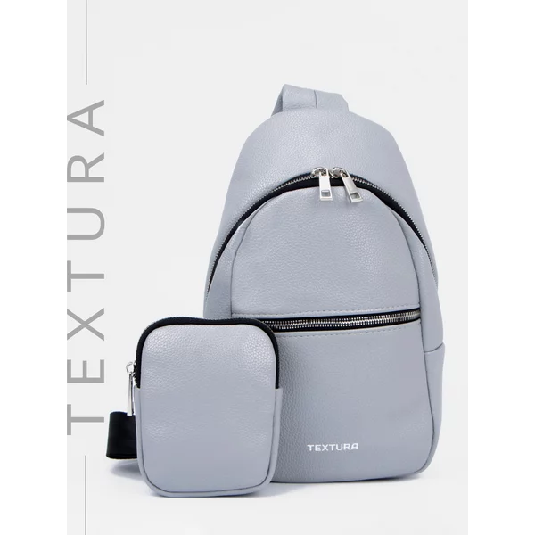 Сумка слинг кожаная на молнии