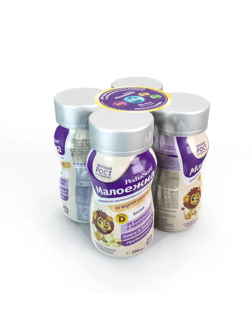 смесь молочная Смесь PediaSure Малоежка ваниль 4шт*200мл с 12месяцев, 4 шт, 200 мл