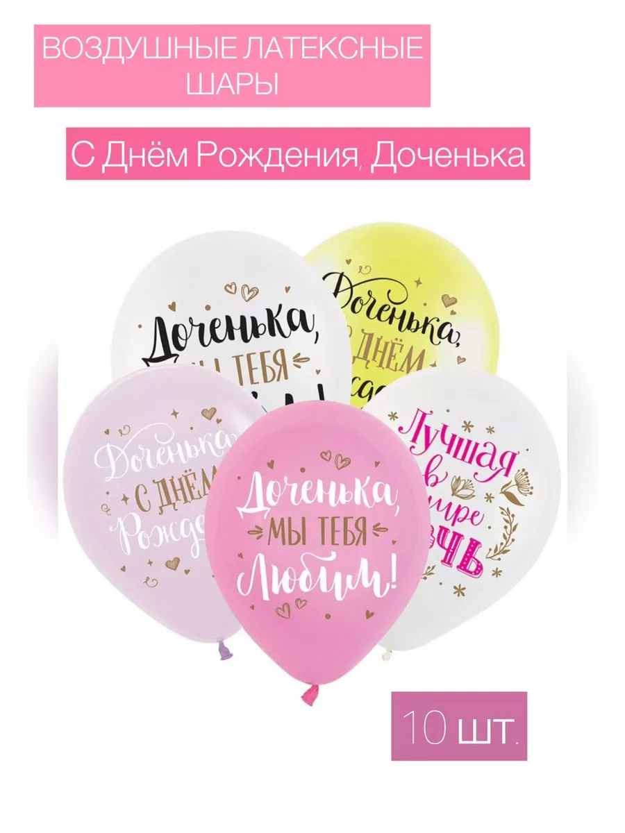 Воздушные шары c днем рождения 10 шт.