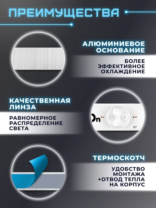 Fixiton Подсветка для телевизора Haier LE42K5500TF, LE42B8000TF и др, вариант, фото 4
