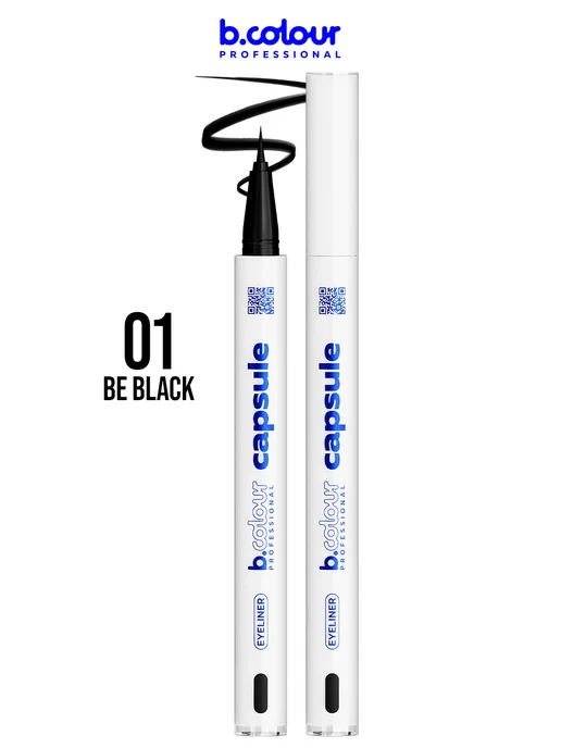 B.COLOUR PROFESSIONAL Подводка для глаз черная водостойкая CAPSULE 01 Be Black, черный, фото 2
