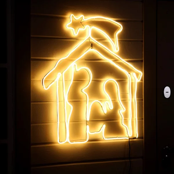 Неоновая фигура Рождественский вертеп, 85х75 см, 896 LED